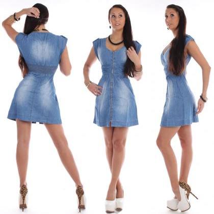 Women Jeans Dress Mini Dress Mini Dress Bandeau..