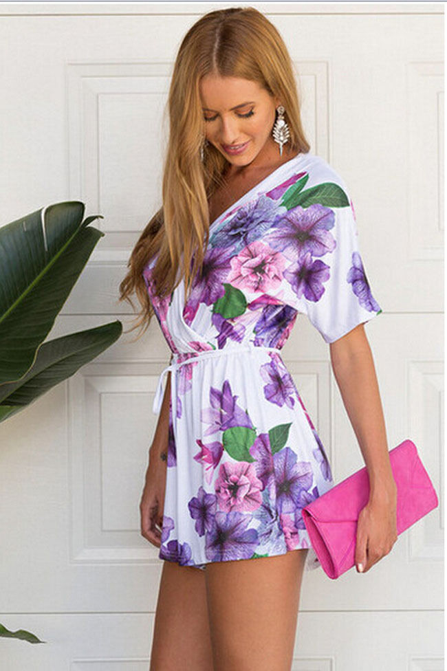 purple jean romper