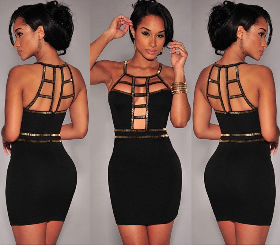 women's bandage bodycon sleeveless evening party cocktail club short mini dress