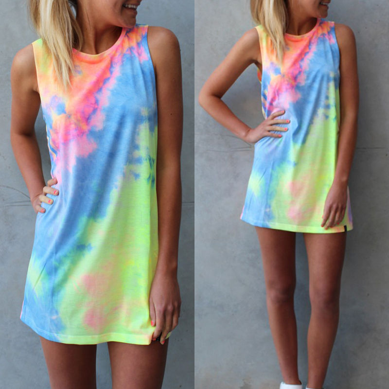 Tie Dyed Printed Shift Dress