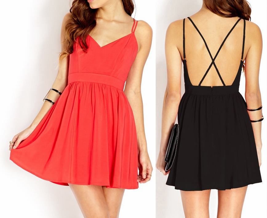 spaghetti strap cross back dress