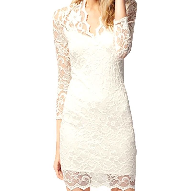 Fashion Women Sexy Long Sleeve Evening Party Cocktail Lace Mini Dress Clubwear On Luulla 2637